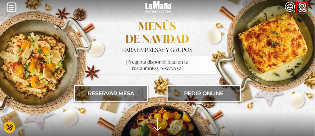 Menú de comida de empresa para Navidad