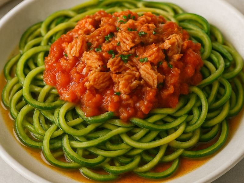 espaguetis calabacin atun