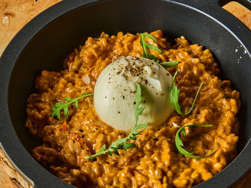 risotto de nduja y burrata italiana 1