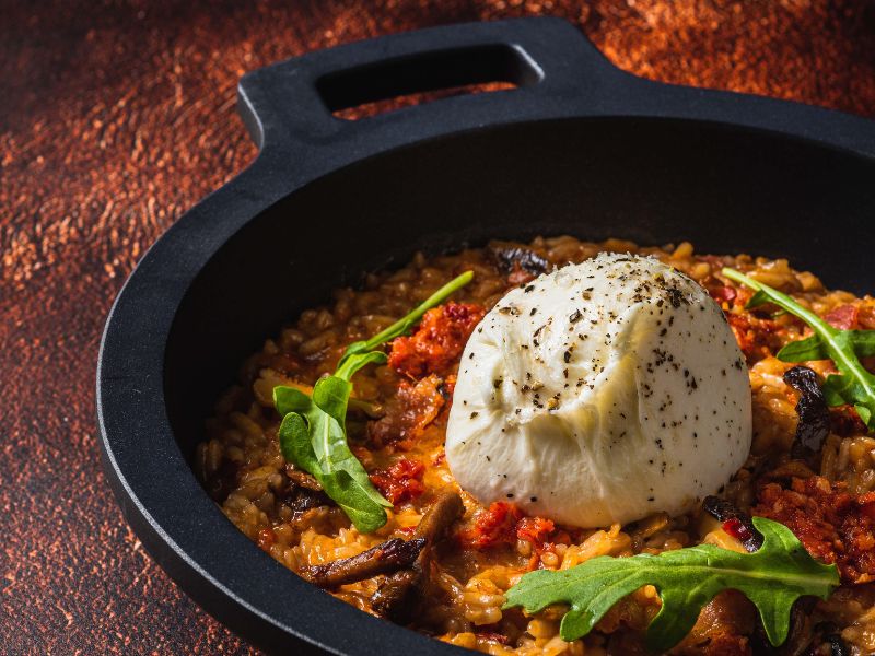 risotto nduja burrata